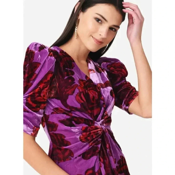RHODE Leanna Floral Velvet Mini Dress- Small NWT - Picture 2 of 8